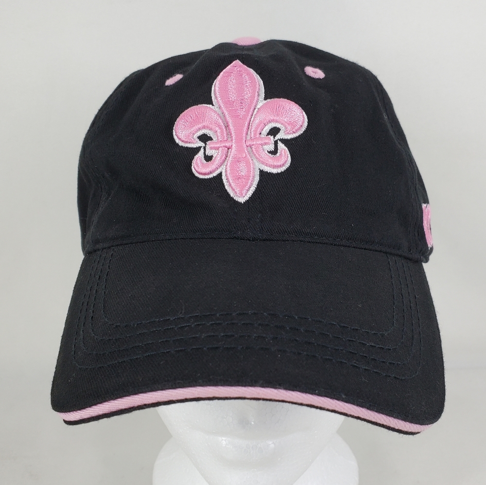 New Orleans Saints Women Ladies Hat Black Pink Logo Who Dat Strapback Adjustable